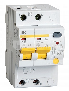დიფერენციალური ავტომატი AD12M 2R C25 30mA IEK