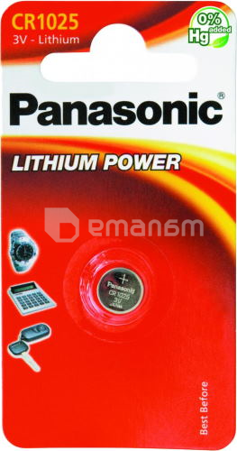 ლითიუმის ელემენტი Panasonic CR1025 3V