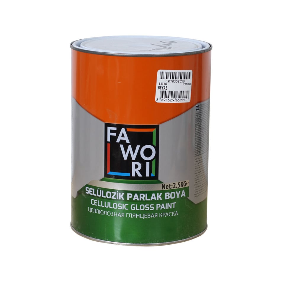 2.5 ლ ნიტრო საღებავი პრიალა თეთრი FAWORI CELL.GLOSS PAINT