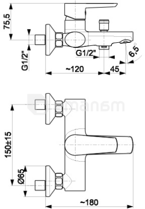 აბაზანის შემრევი KFA Narva შავი