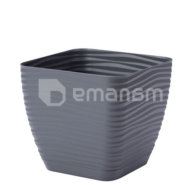 პლასტმასის ქოთანი დასადგამით FORM PLASTIC Sahara petit square 3640-014 Ø19 ანტრაციტი