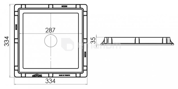 ლიუკი პლასტიკის კვადრატული Torun Plastik 30x30 cm
