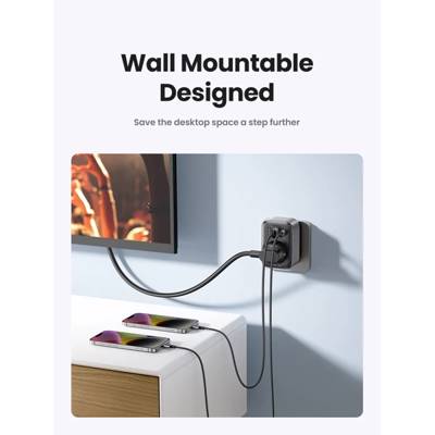 ადაპტერი UGREEN CD314 (90613) Nexode, 30W, 1 Socket, USB-A, Type-C, Gray