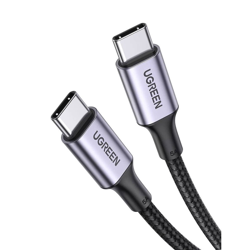 USB კაბელი UGREEN US316 (70427) 100W, Type-C to Type-C Fast Charging Cable, 1m, Black
