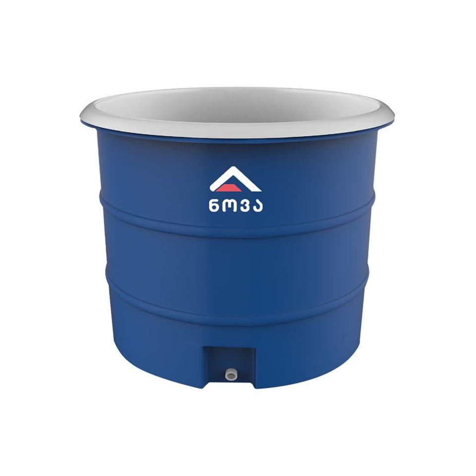 1000 ლ ორშრიანი ლურჯი-თეთრი ღია ავზი თავსახურით NOVA