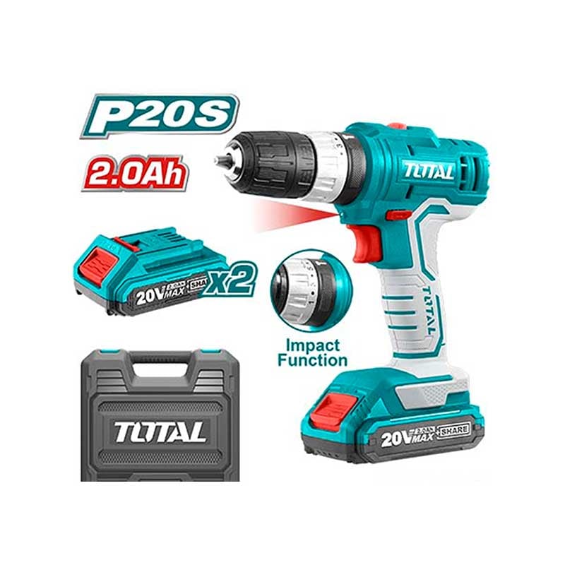 აკ. დარტყმითი ბურღი-სახრახნისი TOTAL TIDLI20012