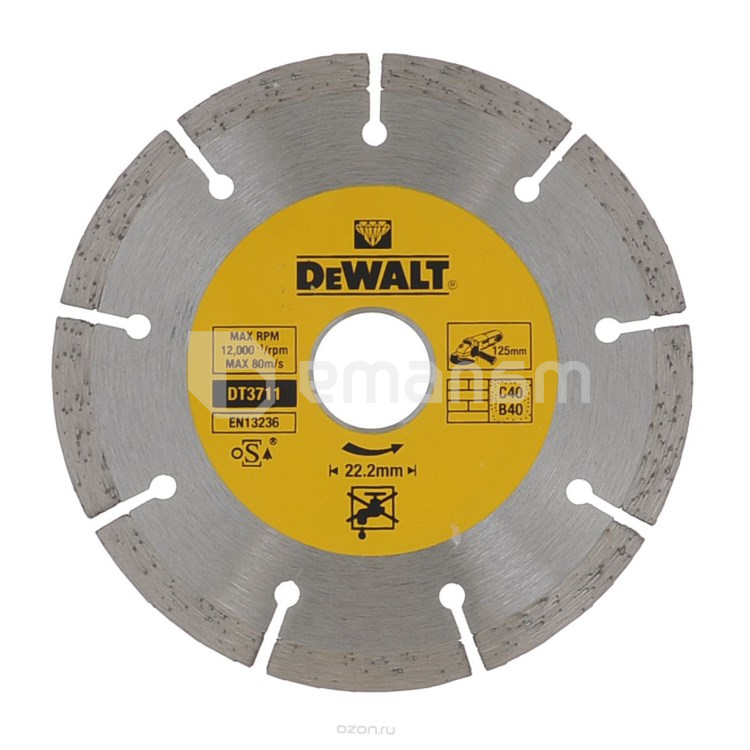 ალმასის დისკი DeWalt DT3711 125x22.2 მმ