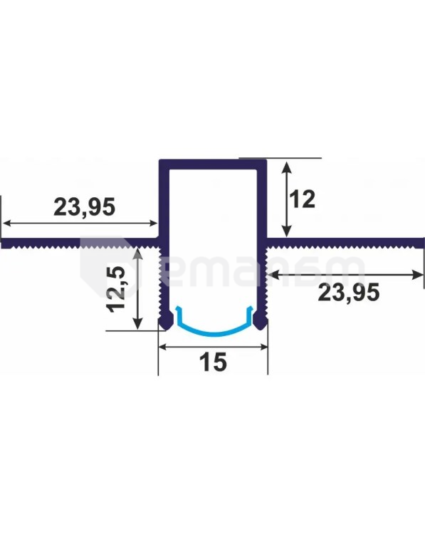 ნაკერის პროფილი ჩრდილოვანი RPTSH(PC)15 LED (AD-31А)BP- Т1) 3 მ