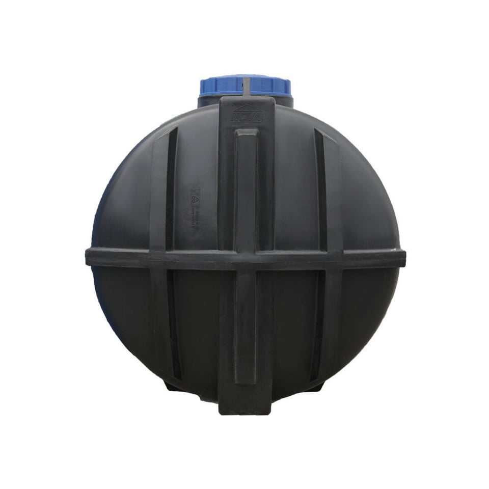 5000ლტ პოლიეთილენის ცილინდრულ-ჰორიზონტალური ავზი (შავი)