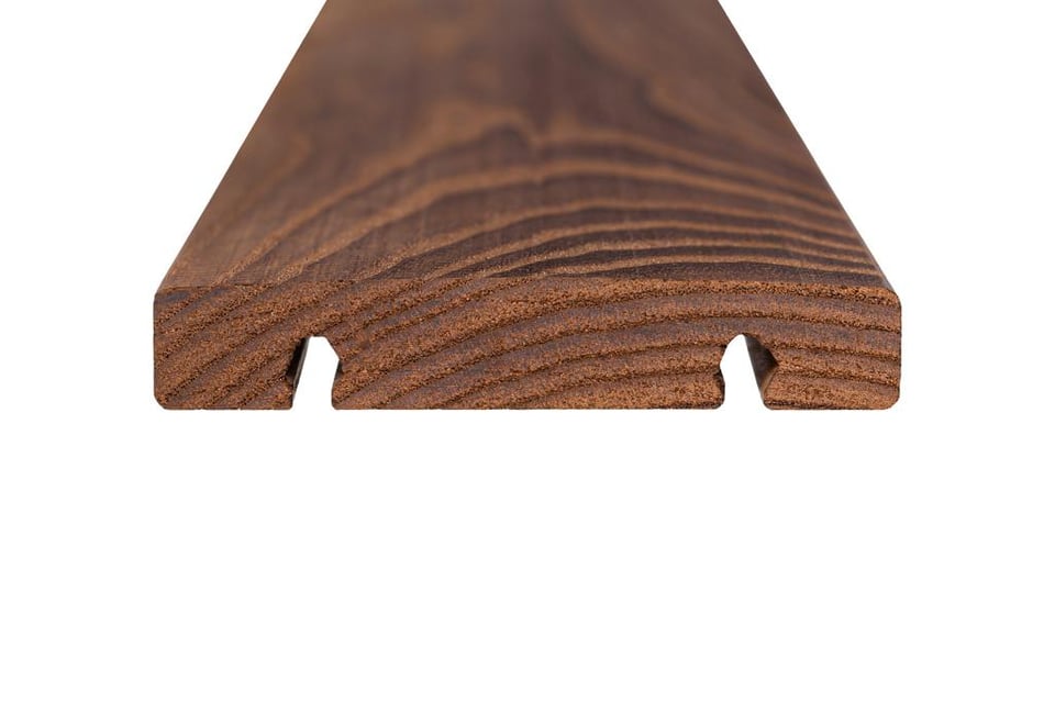 დეკის პროფილი, Thermo-ash (Fraxinus) Intense decking, D45J  21*118*1200 იფანი კოპიტი M2: 0.1416