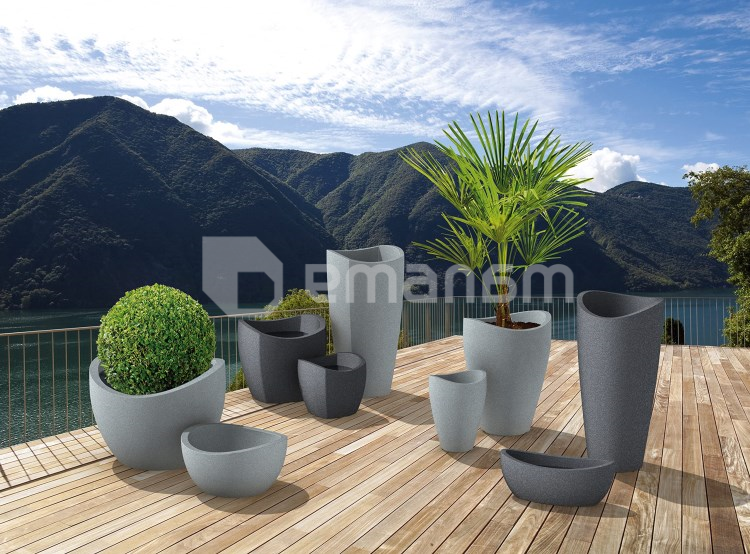 ქოთანი პლასტმასის, ეზოს Scheurich 253/58 WA.GLOBE JARD. SCHWARZ GRANIT