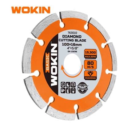 საჭრელი დისკი (ალმასი) კბილანებით Wokin 763111, 115*22.2mm, Dry Diamond Disc (BASIC), Silver