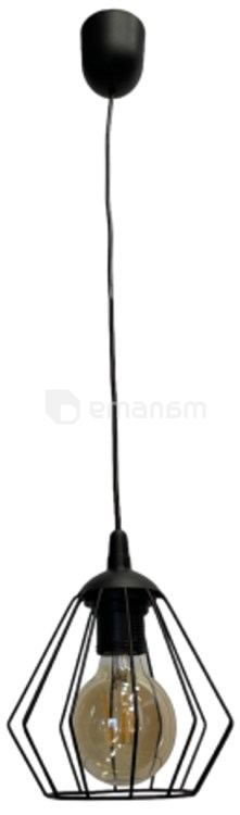 საკიდი LUMINEX Leti 1 E27 ლითონი შავი რომბი 085