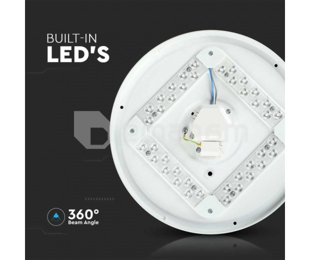 ჭერის განათება LED V-TAC 18W 3000 6500K  CCT CHANGING 3IN1 მრგვალი 217605