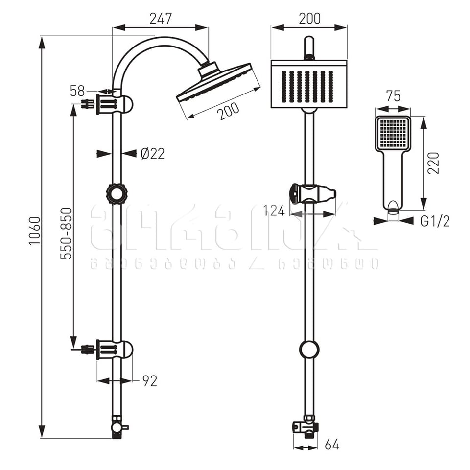 საშხაპე სისტემა Squerto NP22