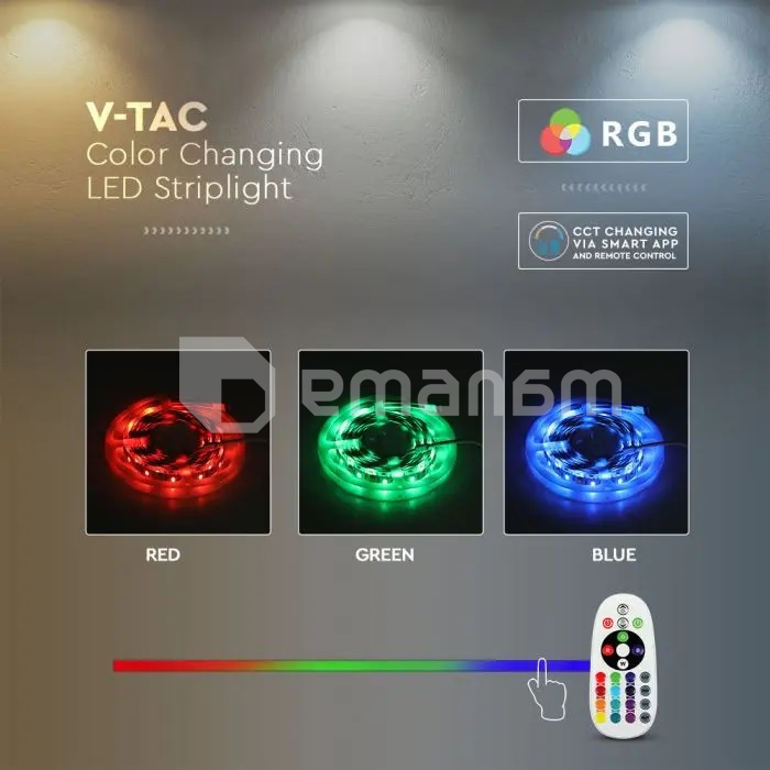 LED ლენტი V-TAC 2628 SMD5050+2835 IP65 54LEDs RGB+W 5 მ