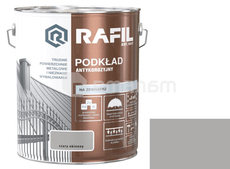გრუნტი ანტიკოროზიული Sniezka Rafil ნაცრისფერი 0.75 ლ
