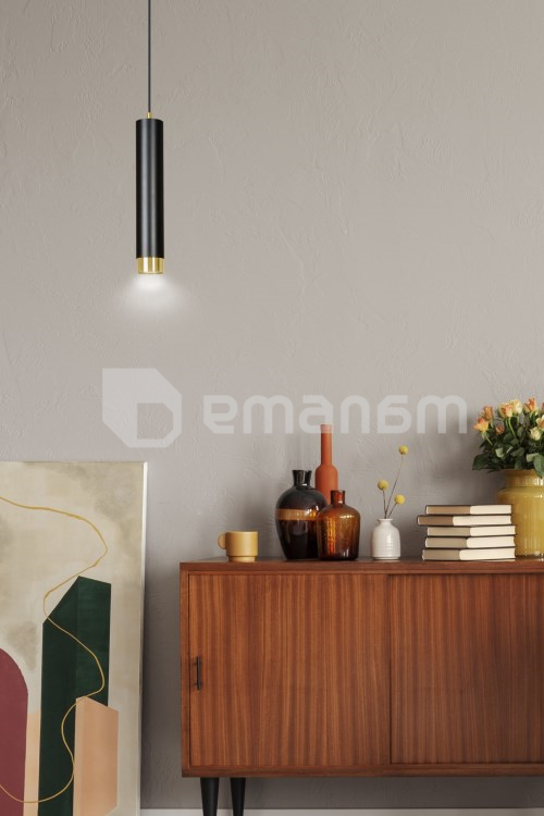 საკიდი EMIBIG Kibo 1 GU10 1x MAX 30W შავი ოქროსფერი