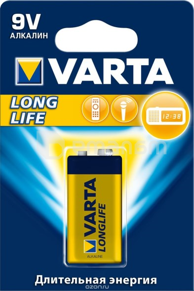 ელემენტი VARTA Alkaline Long Life 6LR61 9V 1 ც