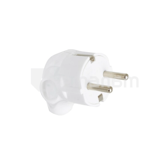 მონობლუკური ელექტრო ჩანგალი დამიწებით კუთხის Almera Ceramica MALE PLUG 16 A 250V