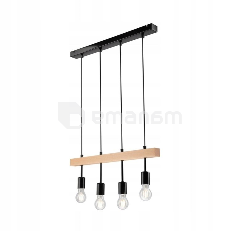 საკიდი Lamkur ORAZIO 4 Е27 შავი ხე 33665