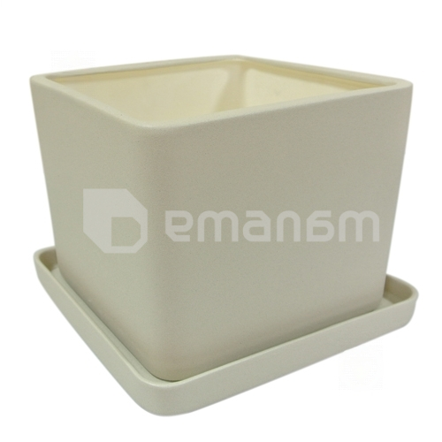 ქოთანი კერამიკული კვადრატი Oriana №3 2ლ ბეჟი