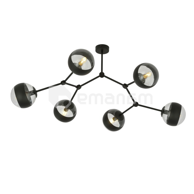 ჭაღი EMIBIG SPACE 6 E14 6x MAX 40W BLACK STRIPE