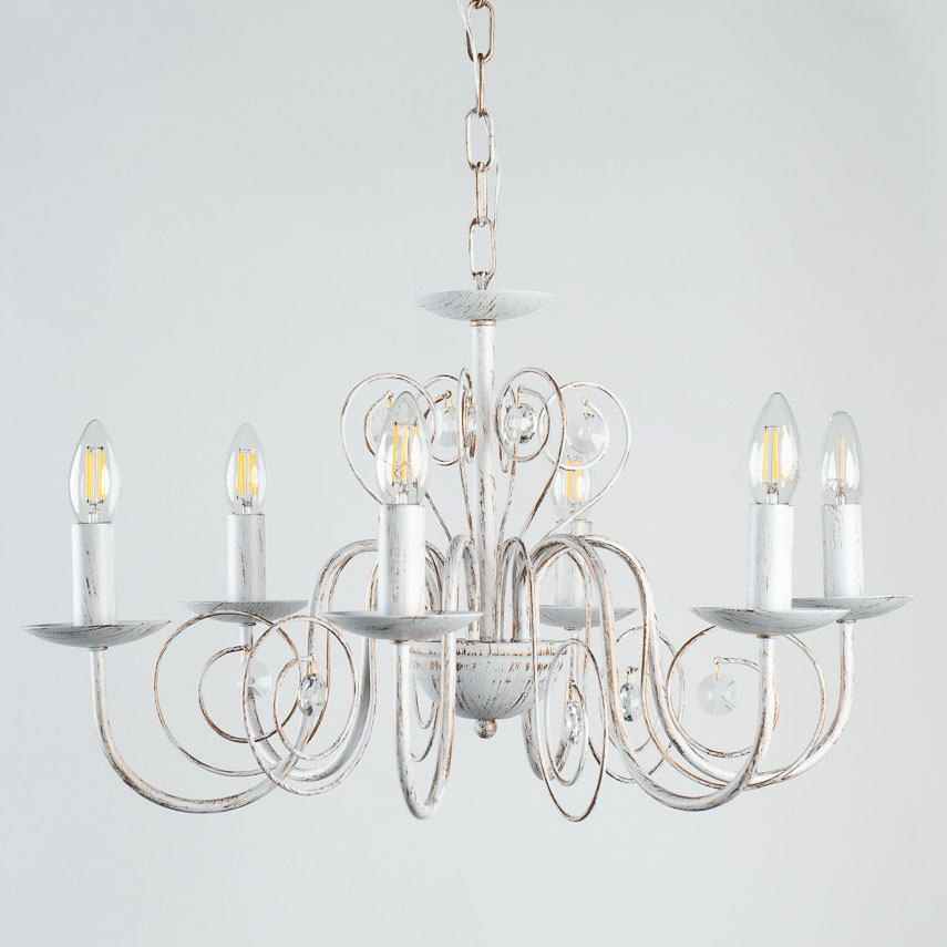 ჭაღი NEW LIGHT 29112-6 თეთრი ოქროსფერი