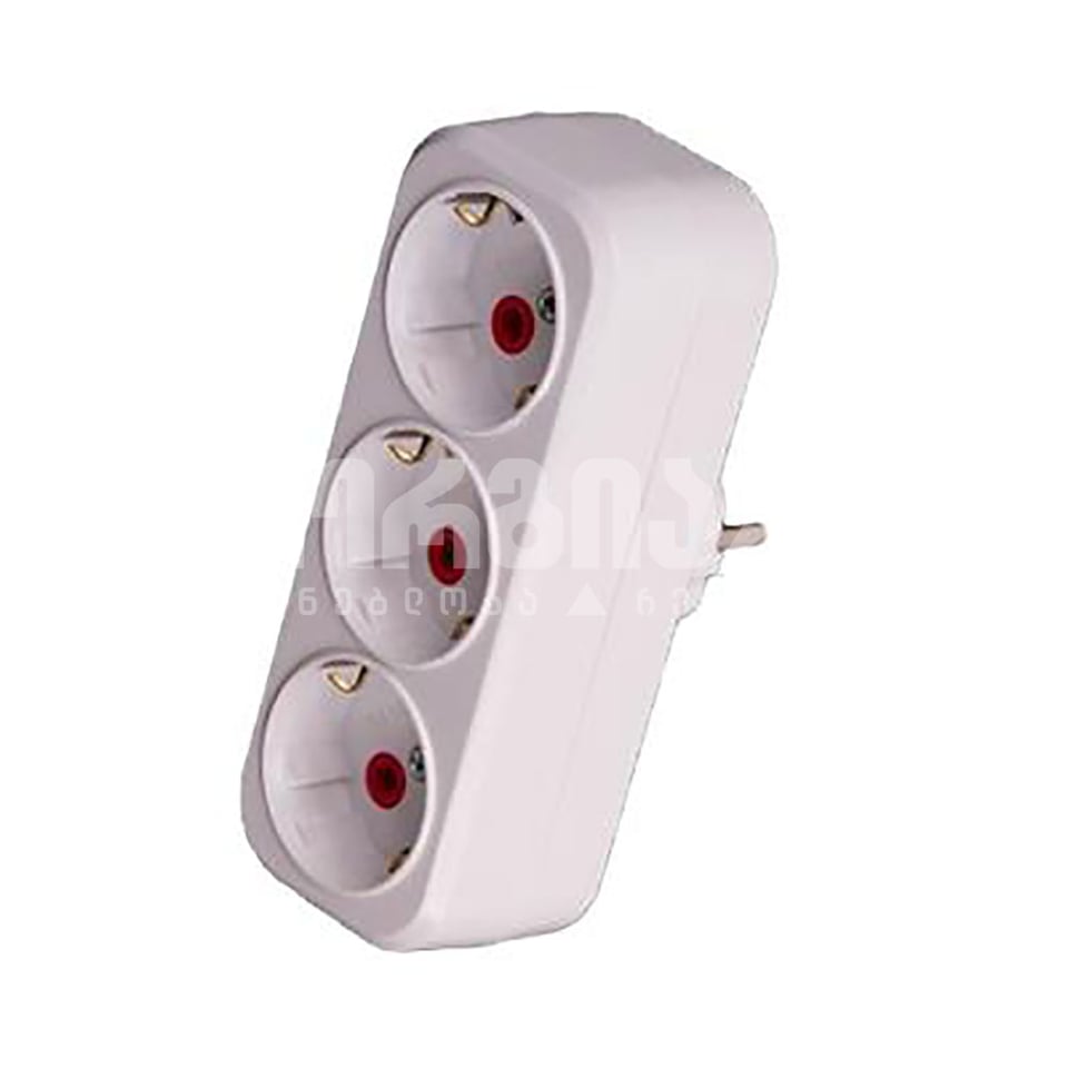 AY-KA გამანაწილებელი 3-ანი დამიწ. თეთრი - 77 134 00