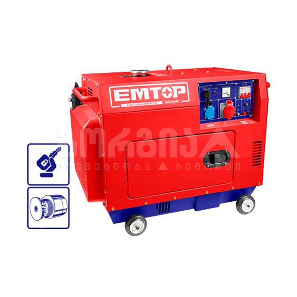 გენერატორი დიზელზე 5კვ ხმის დამხშ. კორპ. (3ფაზა) EDGRS531