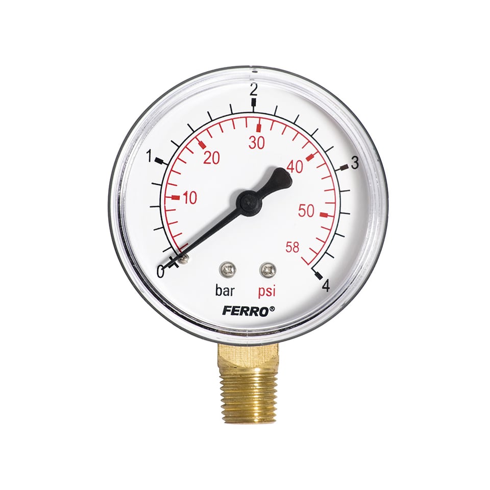 მანომეტრი 63მმ 1/4" radial 0-4 bar M6304R Ferro