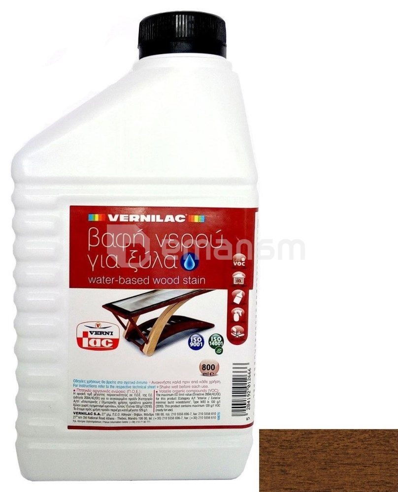 საჟღენთისი Vernilac Water Based Wood Stain მუქი ტექი N319 800 მლ