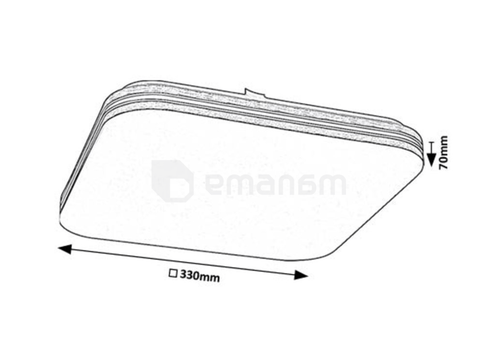 სანათი ჭერის Rabalux Oscar2 18W 4000K 1170Lm 71174 330 330 თეთრი