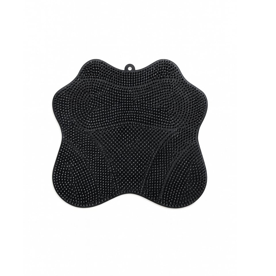 აბაზანის ხალიჩა სილიკონის მასაჟორი Simple 35 x 30 სმ შავი