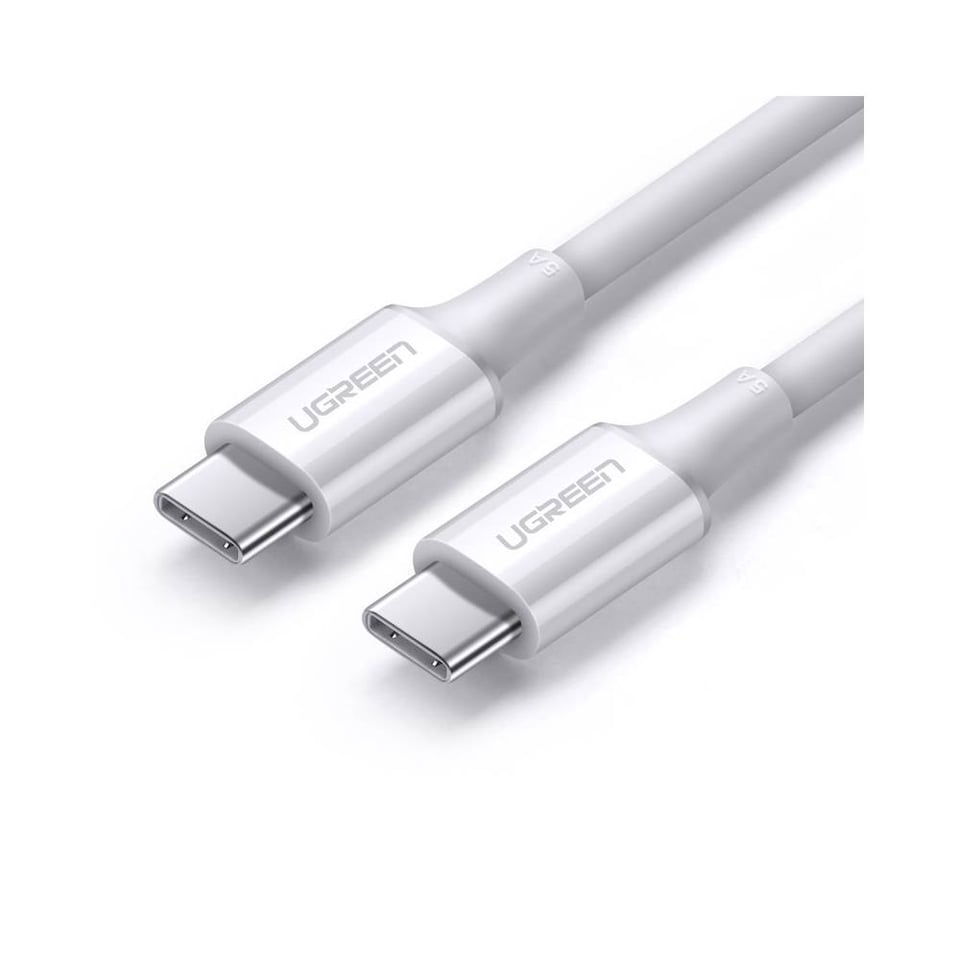 USB კაბელი UGREEN US300 (60551), 100W, Type-c to Type-c , 1m, White