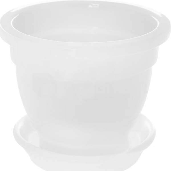 კერამიკული ქოთანი დასადგამით იებისთვის Oriana 0.5 ლ თეთრი