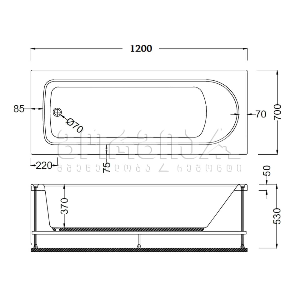 აბაზანა ”სანაკრილი” 120*70 A-119