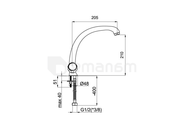 სამზარეულოს შემრევი RUBINETA MILANO-8 (M8T006)