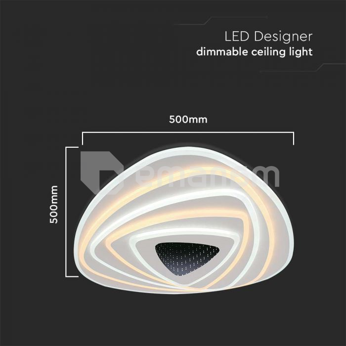 დეკორატიული ლედ განათება V-TAC LED 120W 500 500 მმ დიმერით თეთრი ფერი 50 9სმ 3000 6500K 15357