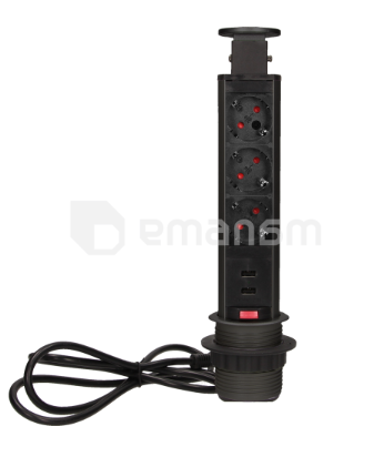 დამაგრძელებელი სამაგიდო ORNO 3х1,8მ USB Schuko 1349В