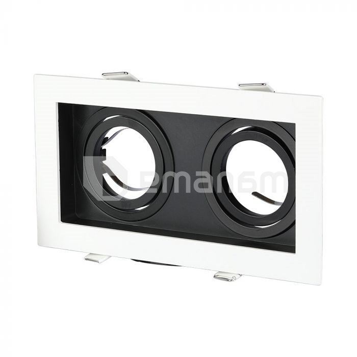 წერტილოვანი სანათი V-TAC რეგულირებადი 2 GU10 თეთრი შავი ფერი 8877