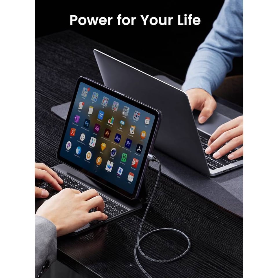 USB კაბელი UGREEN US261 (50150), 60W, Type-C To Type-C PD Fast Charging Cable 3A Max, 1M, Grey