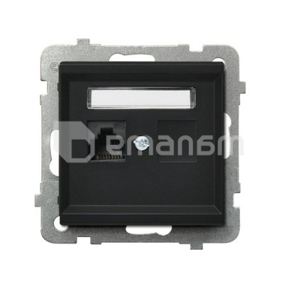 როზეტი კომპიუტერის Ospel Sonata GPK-1R/K/m/33 RJ45 Cat 5e 1 განყოფილებიანი შავი