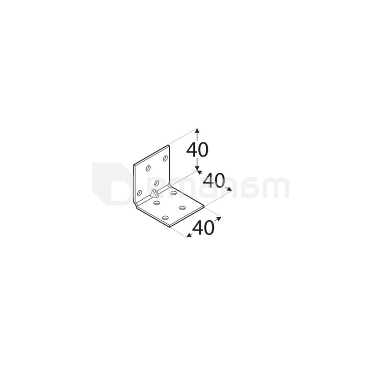 კუთხე პერფორირებული Domax KMP 1, 40x40x40x1,5 მმ.