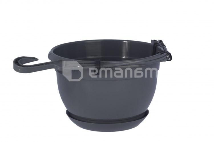 ჩამოსაკიდი პლასტმასის ქოთანი ყვავილებისთვის FORM PLASTIC Malta 2503-014 Ø24 ანტრაციტი