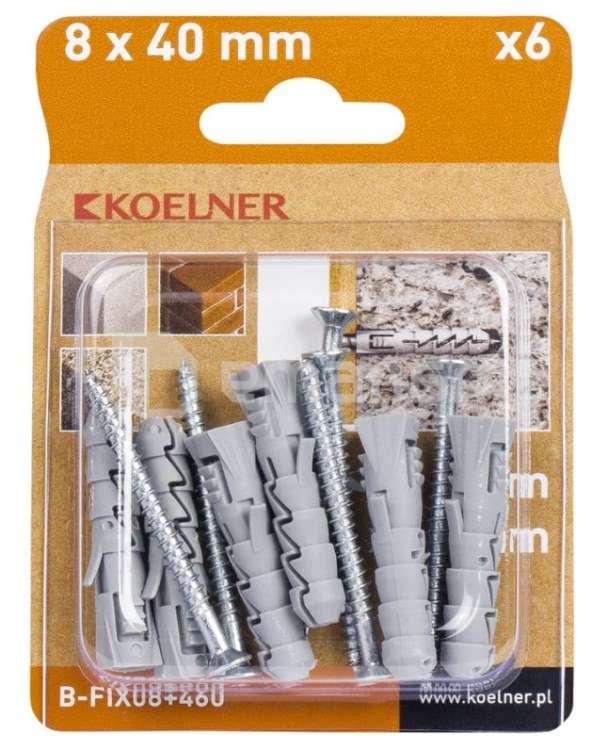 დიუბელი Koelner 6 ც B-FIX08+460 4,5x60mm ბლისტი