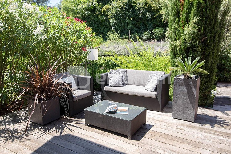 ქოთანი პლასტმასის EDA Plastiques CARRE VOLCANIA'UP 29,5 X 29,5 X 29,5სმ 21ლ