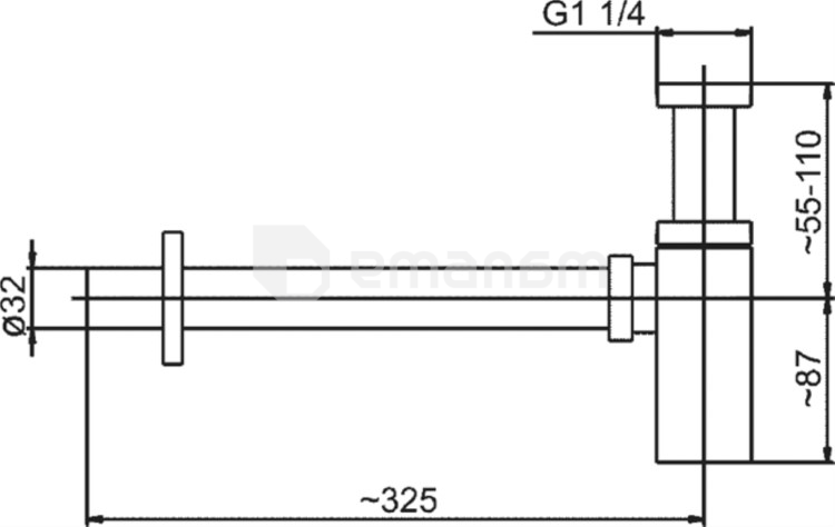 სიფონის ქვედა ნაწილი KFA ქრომი