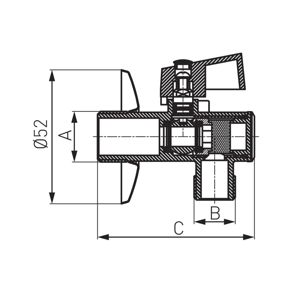 ვენტილი ფილტრით 1/2-3/4  Z1234KF
