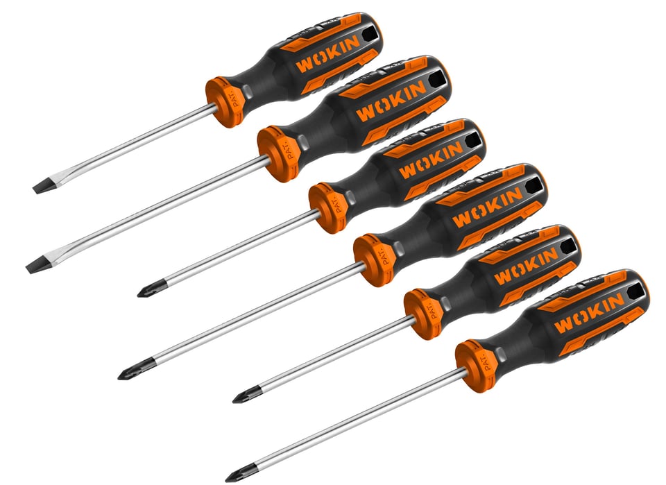 სახრახნისის ნაკრები Wokin 200806, 6Pcs Tool Set, SCREWDRIVER SET (INDUSTRIAL) Black/Silver